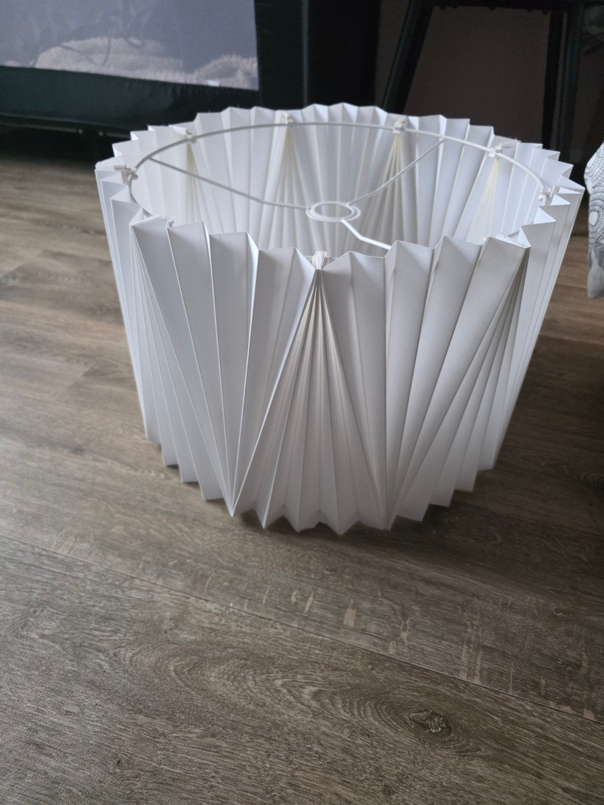 Ikea hanglamp/lampenkap, Wit, Rond, Zo goed als nieuw, Textiel