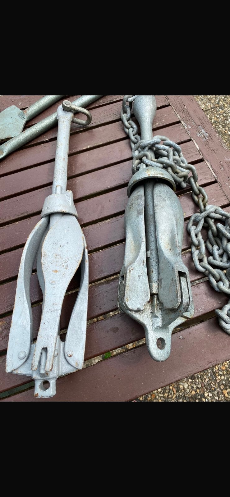 Vlinderankers  2x. Met kabel en touw, Ophalen, Voor 1940, Zo goed als nieuw