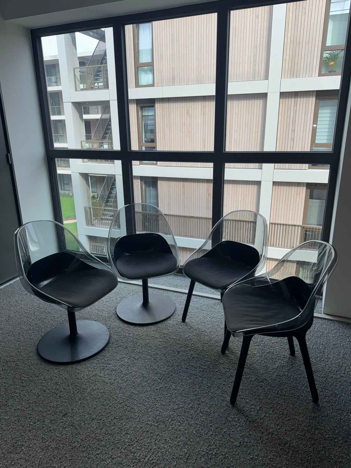 Eetkamerstoelen, Ophalen, Gebruikt, Grijs, Vier