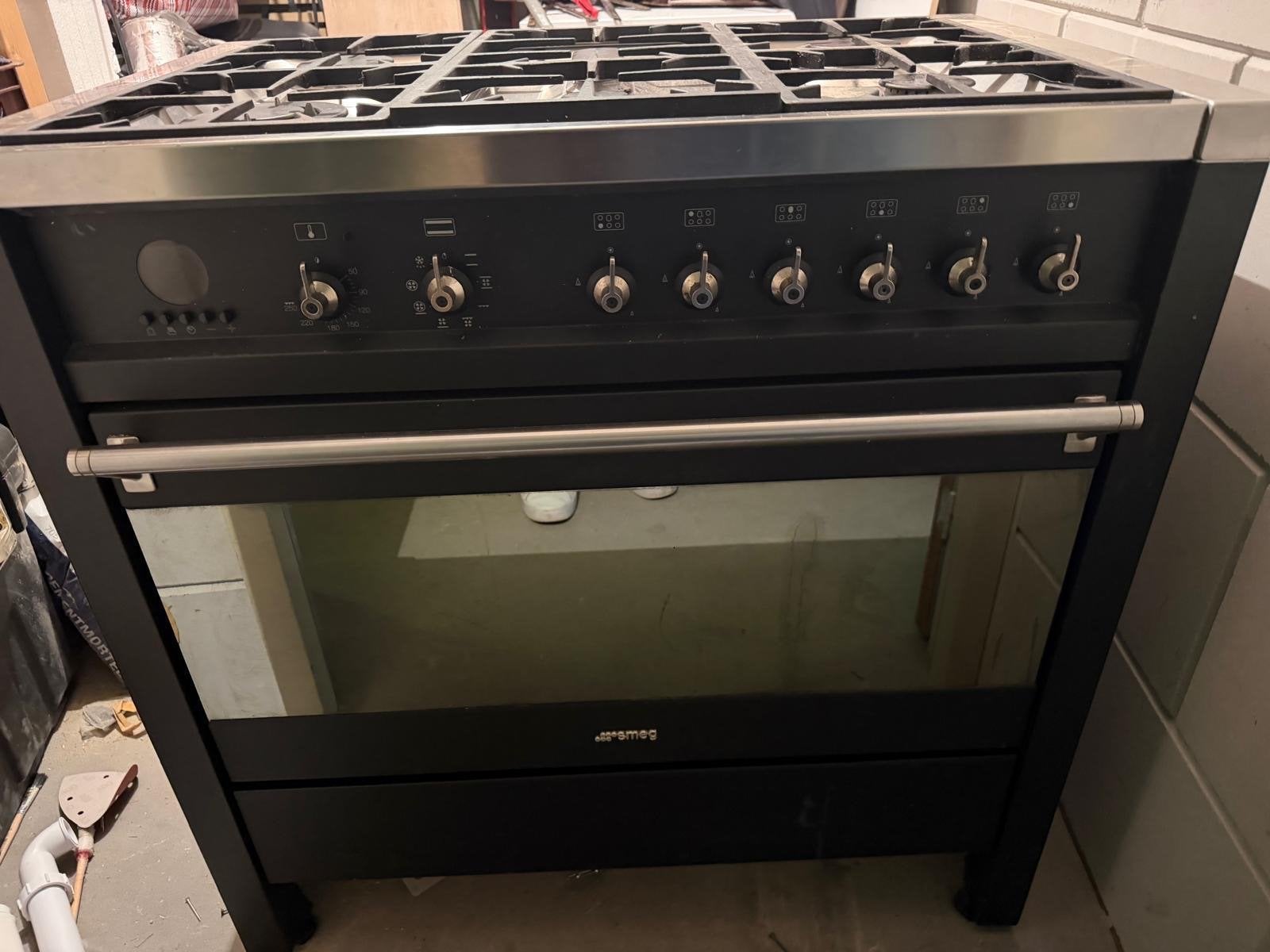 SMEG 6-pits gasfornuis met grote oven, Ophalen, Gebruikt, 60 cm of meer, Gas