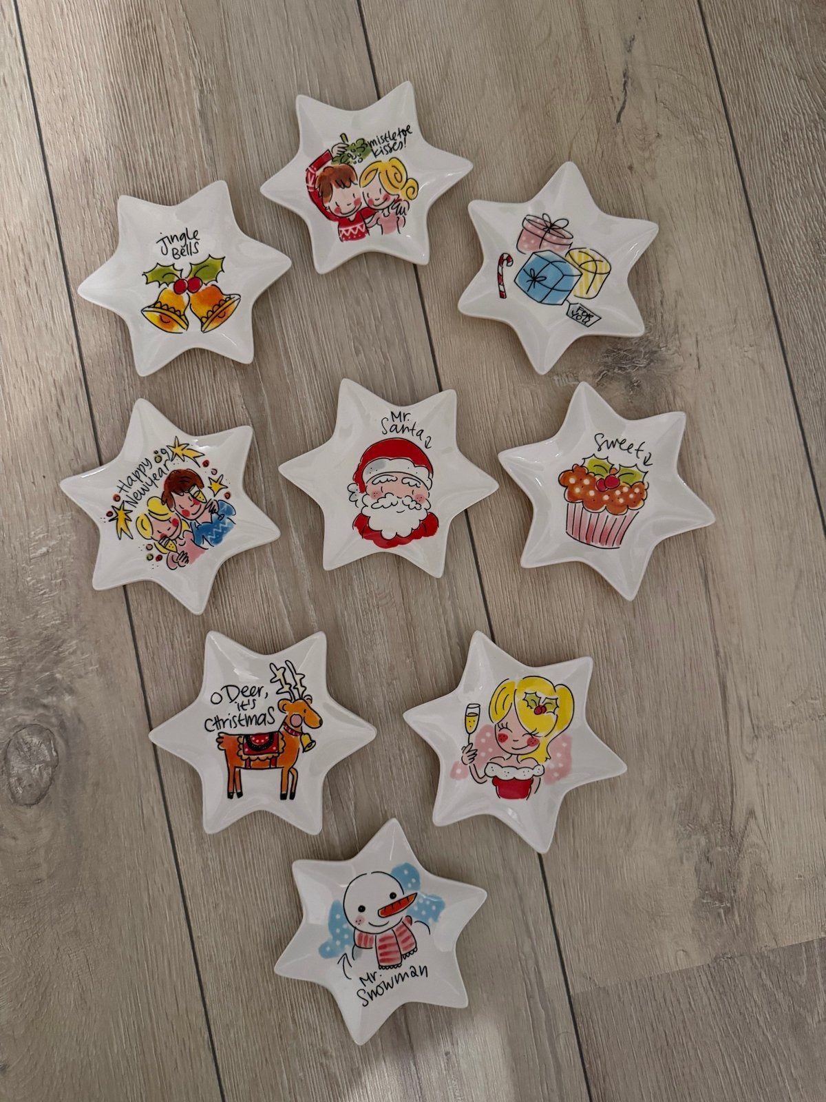 9x Blond Amsterdam Kerst petit fours schaaltjes, Keramiek, Overige typen, Ophalen of Verzenden, Zo goed als nieuw