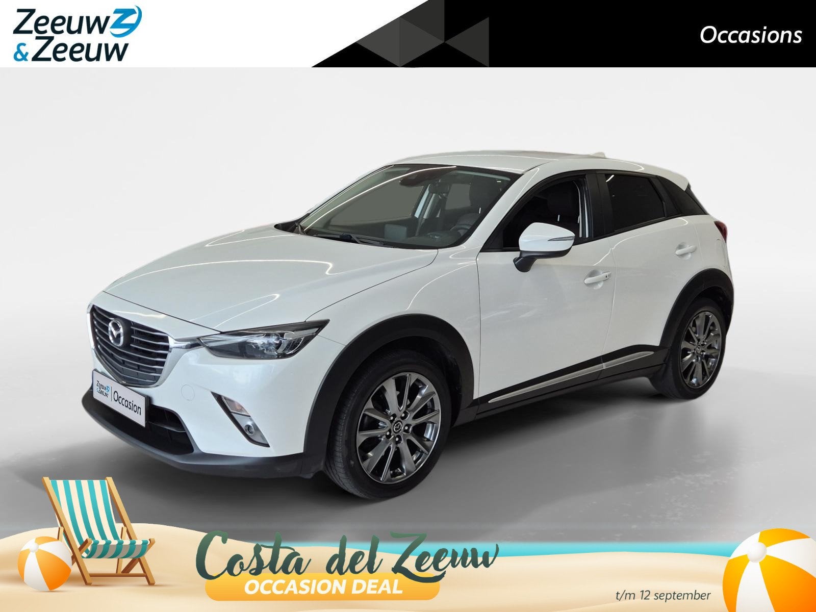 Mazda CX-3 2.0 SkyActiv-G 120 GT-Luxury | Automaat | Climate, Auto's, Mazda, 4 cilinders, Wit, Leder, Automatische klimaatregeling