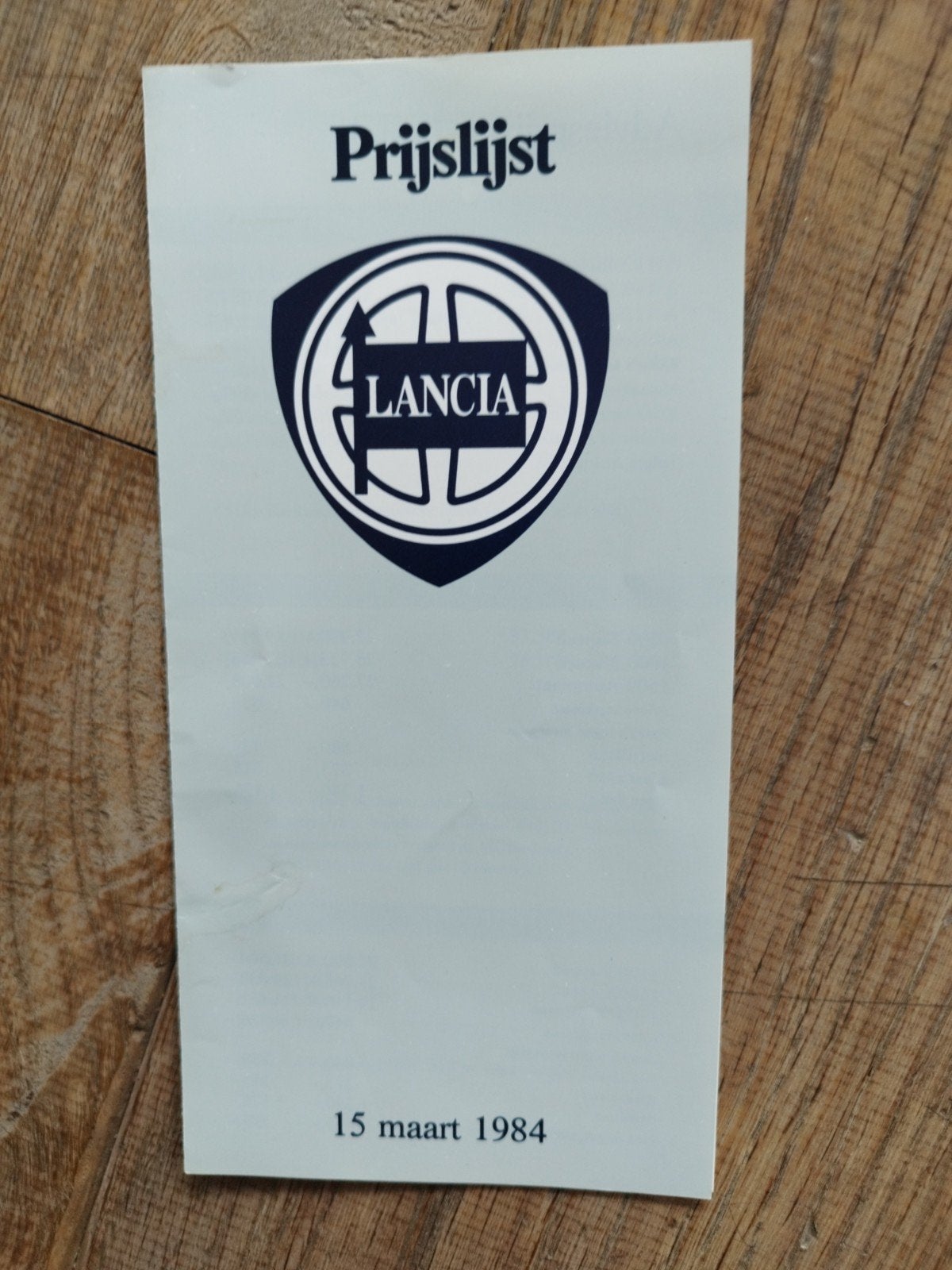 Lancia Prijslijst 15 maart 1984 - Origineel, Ophalen of Verzenden, Zo goed als nieuw, Lancia