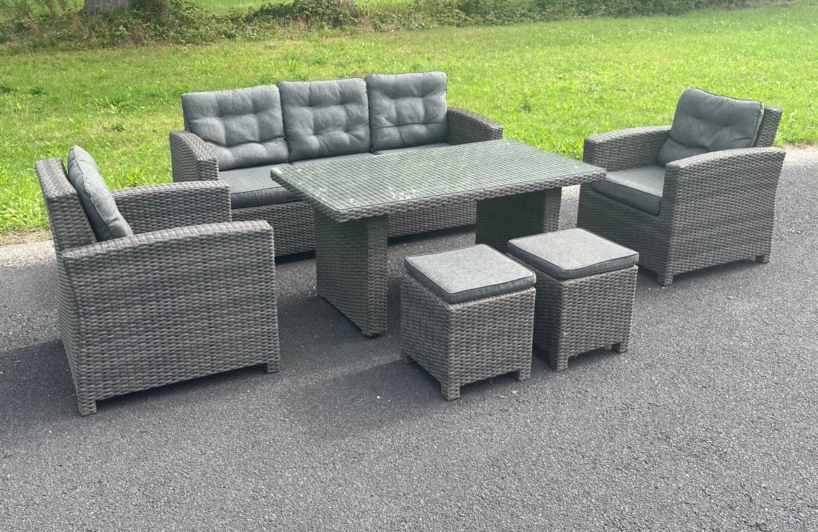 Foto 3 van Mooie Loungeset , Diningset met tafel en glasplaat
