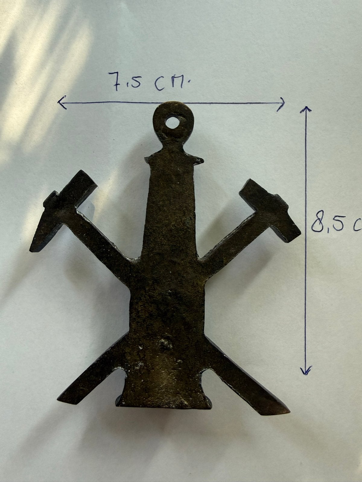 Vintage mijnwerkers embleem - Hamer en pikhouweel, Ophalen of Verzenden