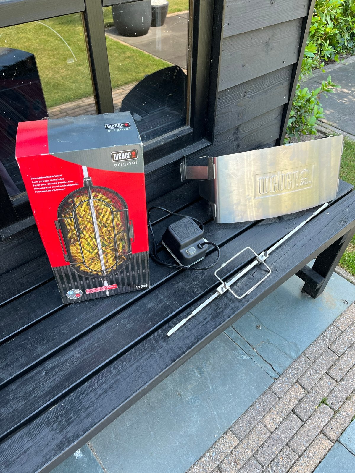 Weber Rotisserie met mand voor gas BBQ - Z.G.A.N., Ophalen, Zo goed als nieuw