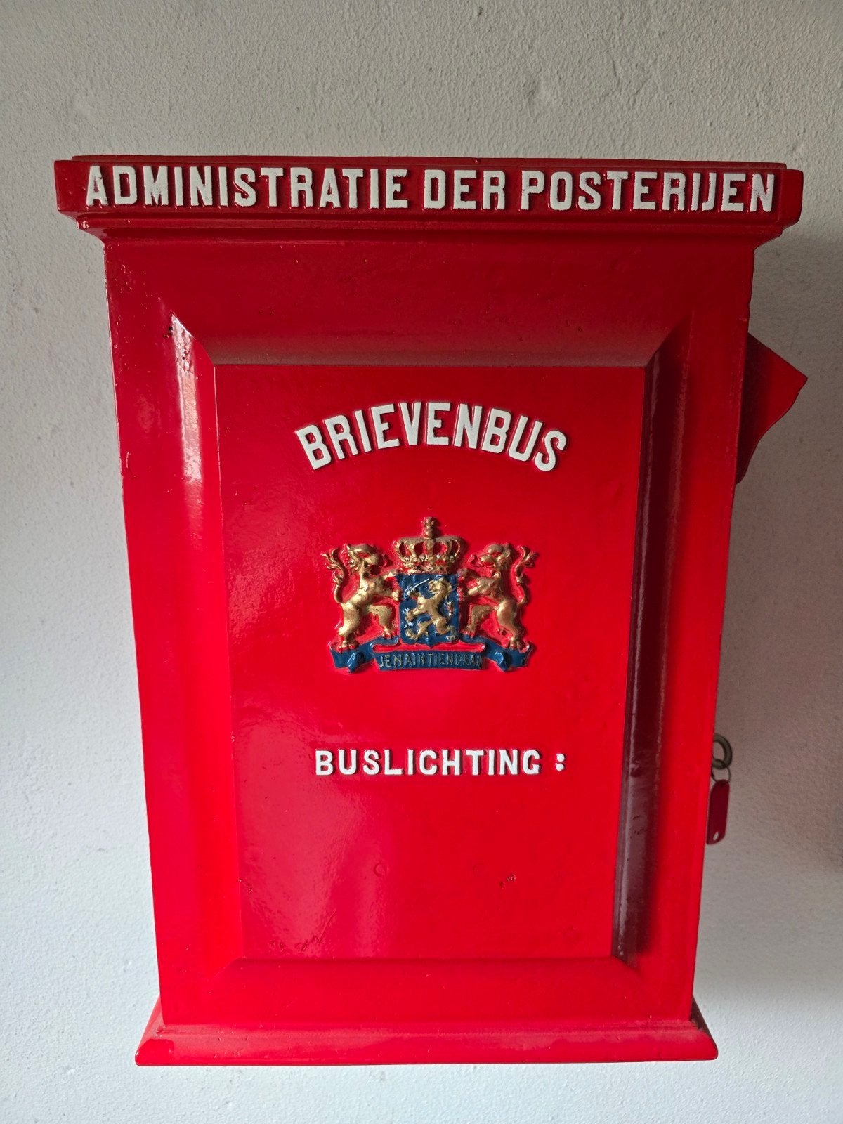 Originele PTT Posterijen Brievenbus - Zeer Goede Staat, Tuin en Terras, Brievenbussen, Ophalen, Zo goed als nieuw, IJzer, Wandbrievenbus
