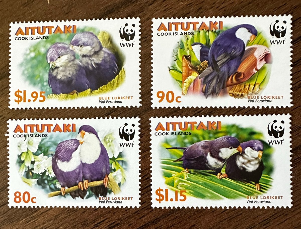 Aitutaki 2002 WWF Vogels postfris postzegels, Ophalen of Verzenden, Postfris
