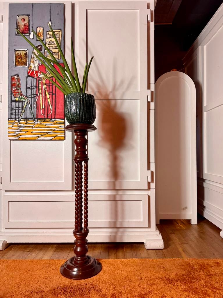Klassieke design houten zuil plantenzuil piedestal 104 cm, |, Ophalen of Verzenden, Zo goed als nieuw, |