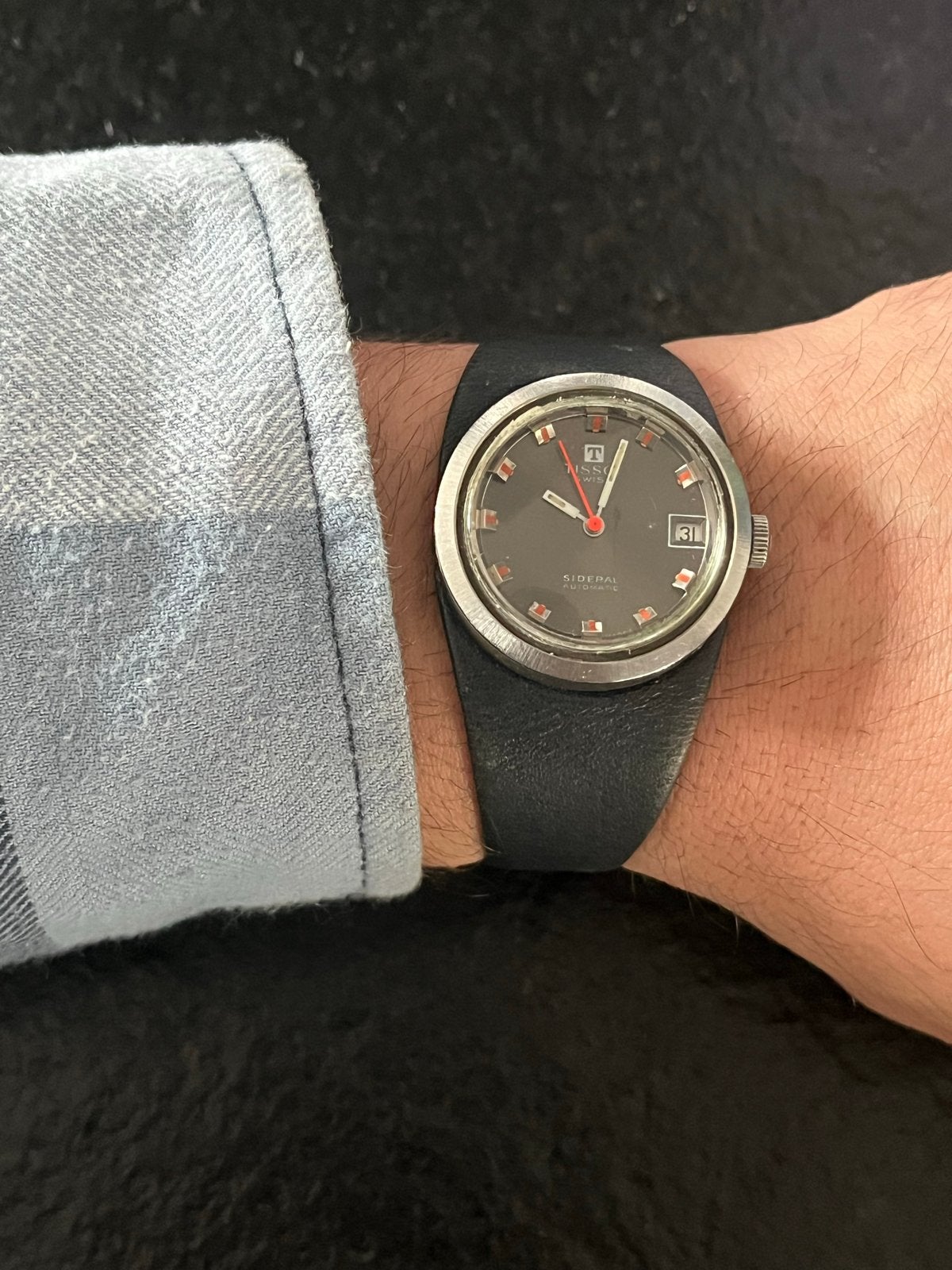 Vintage Tissot Sideral Automatic Polshorloge, Sieraden, Tassen en Uiterlijk, Horloges | Antiek, Staal, Met bandje, Tissot, Polshorloge