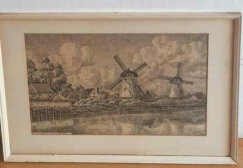 riviergezicht aan de IJSSEL dr. André J de Groot 1948, Antiek en Kunst, Ophalen