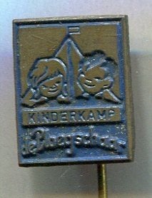 Kinderkamp de ploegschaar koper speldje ( P_027), Verzenden, Zo goed als nieuw, Merk, Speldje of Pin