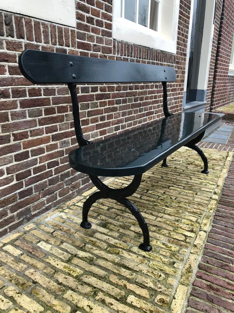 Antieke franse gietijzer tuinbank monument herenhuis delft, Ophalen of Verzenden, Zo goed als nieuw, Metaal