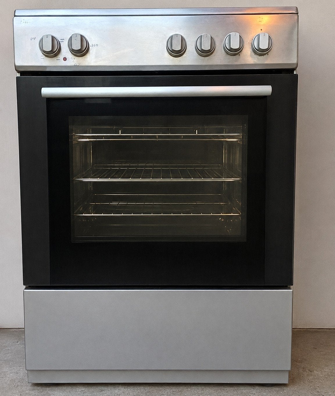 Vrijstaande oven en gasfornuis - Zilver/Zwart, Ophalen, Oven met grill, 60 cm of meer, Gebruikt