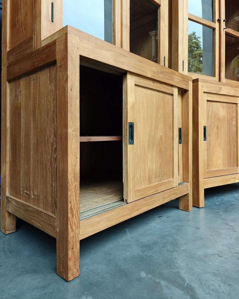 Prachtige hoge schoolkasten | Biologiekasten | Teak #9262, Gebruikt, -, 200 cm of meer, -