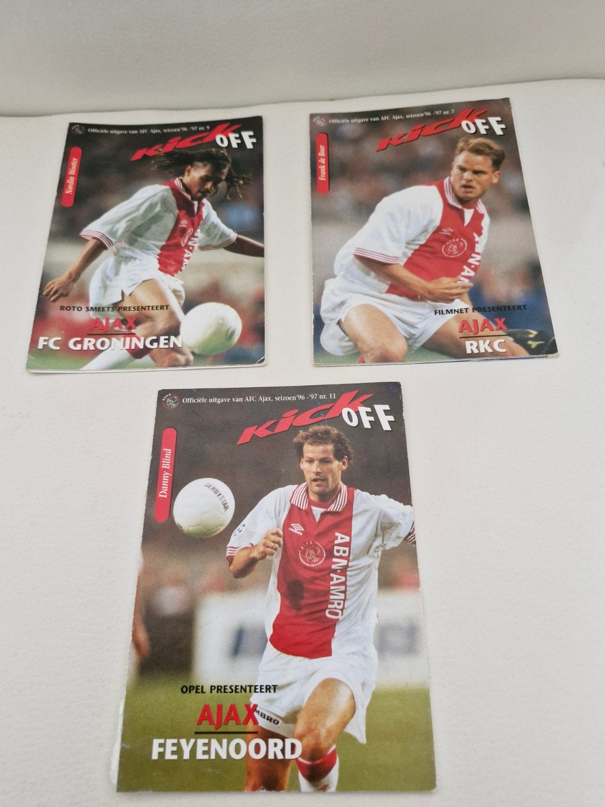 Ajax Kick Ofc Wedstrijdboekjes - Danny Blind, Nordin Wooter, Verzamelen, Ophalen of Verzenden, Gebruikt, Ajax, Spelerskaart