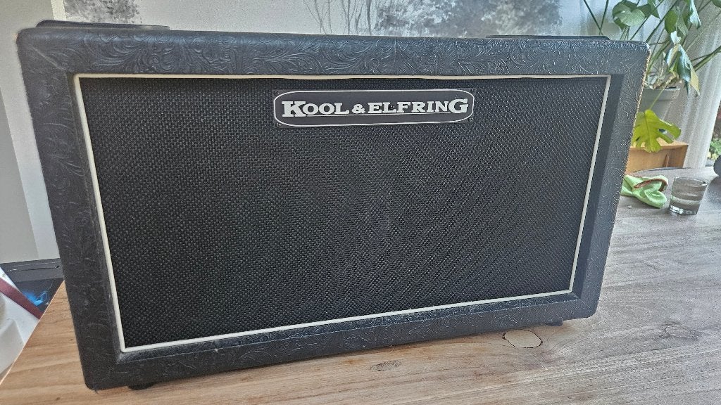 2x 12 Celestion speakercabinet (Kool & Elfring) 16 ohm, Ophalen, Gebruikt, Gitaar, 50 tot 100 watt