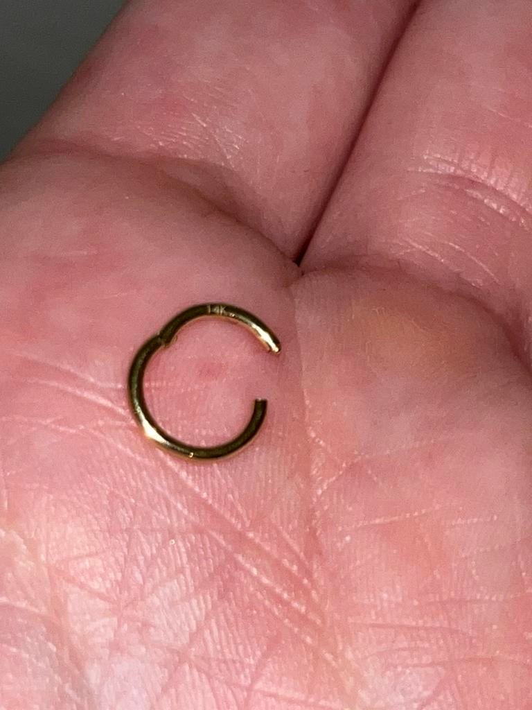 14k gouden clickring piercing, Sieraden, Tassen en Uiterlijk, Piercings, Ophalen of Verzenden, Nieuw, Goud