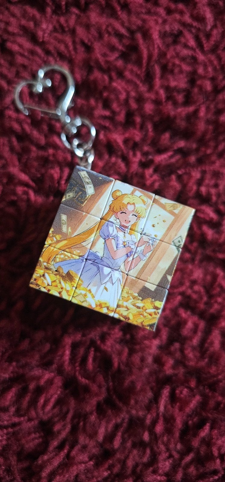 Sailor Moon Anime Rubik's Kubus Sleutelhanger, Ophalen of Verzenden