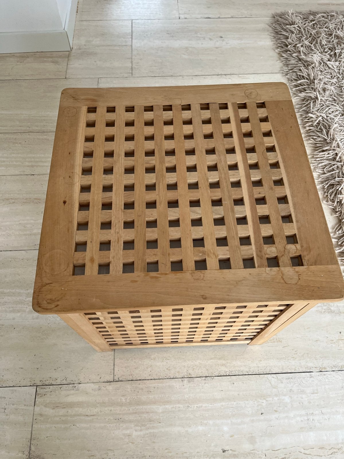 Houten opberg meubel kubus doos / bijzettafel 50x50x50 cm, Huis en Inrichting, 45 tot 60 cm, Minder dan 55 cm, Gebruikt, Vierkant