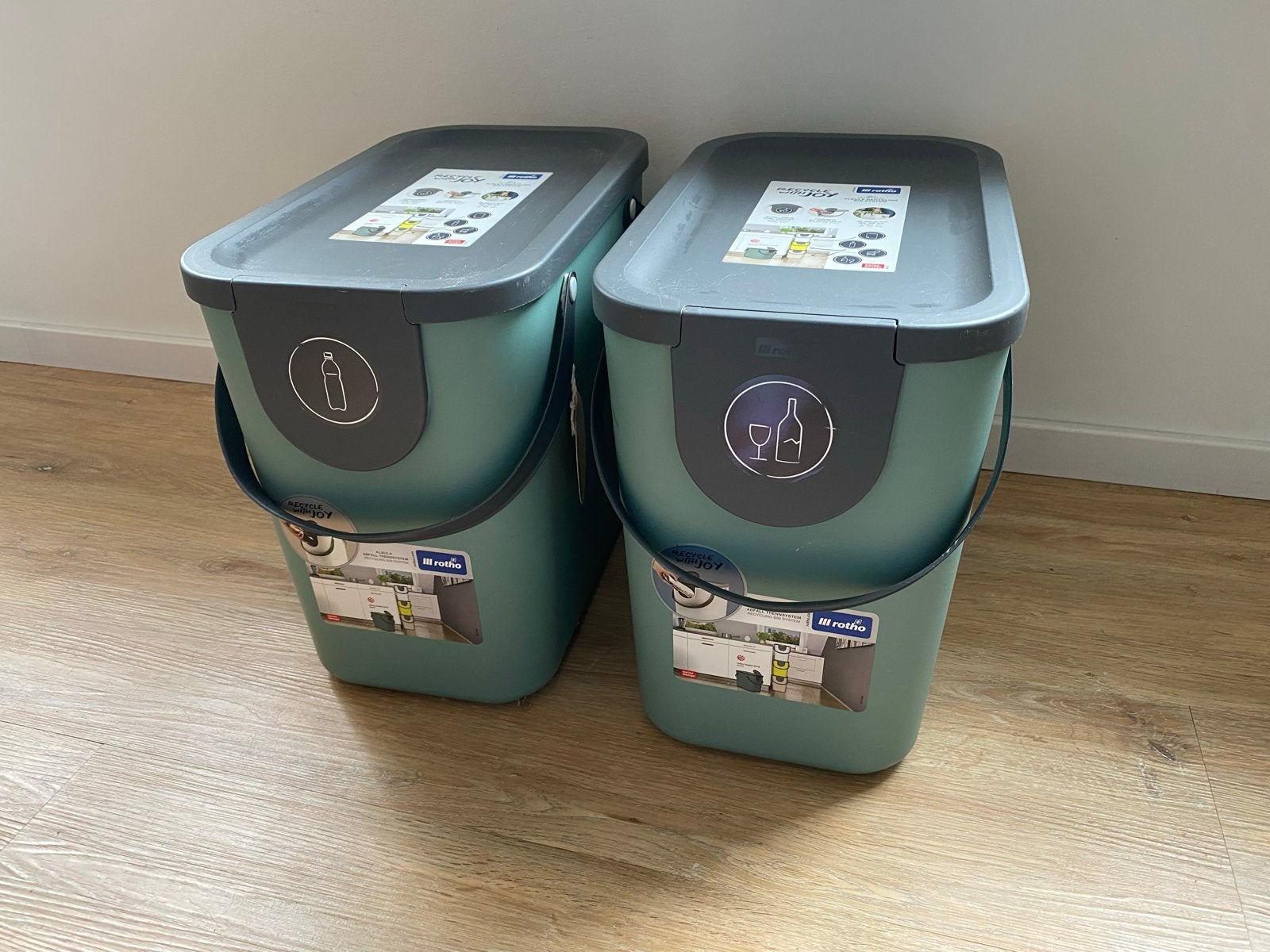 Rotho Albula Recycling Bin Systeem 25 Liter - Set van 2, 20 tot 30 liter, Ophalen, Gebruikt, Kunststof