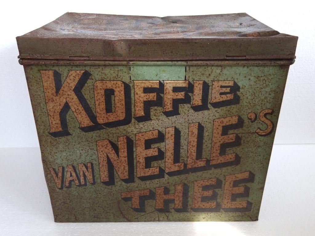 Brocante blik Van Nelle koffie en thee, Ophalen of Verzenden