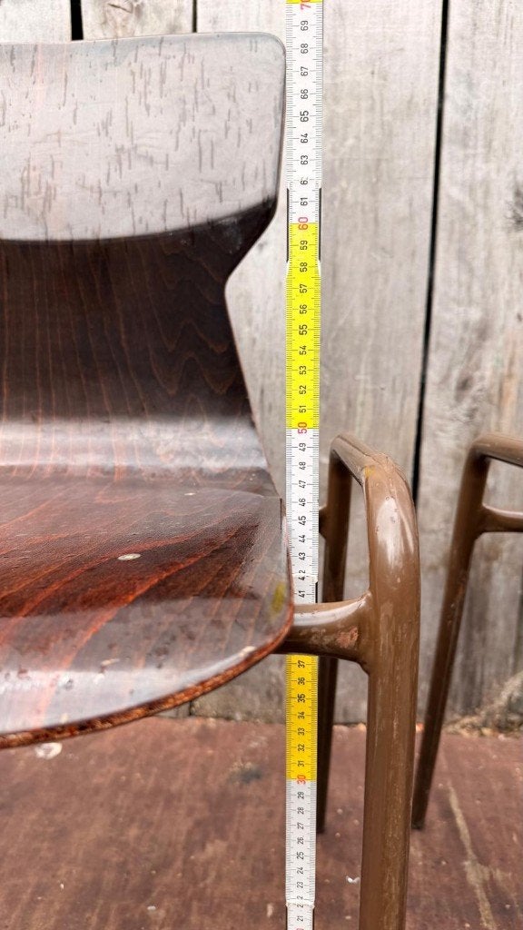 Vintage Pagholz OBO Eromes stoelen |54 op voorraad, Gebruikt, Bruin, Ophalen of Verzenden, Hout
