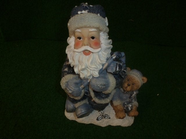 NIEUW 2 stenen blauw/witte kerstmannen beeldjes, Diversen, Kerst, Nieuw, Ophalen of Verzenden
