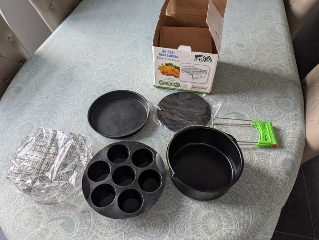 Airfryer accessoires set - Grillrek, crispplaat... NIEUW, Ophalen of Verzenden, Nieuw