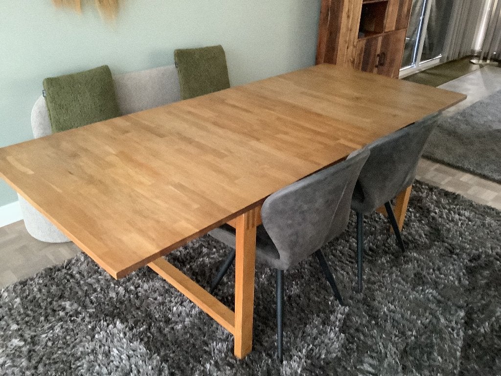 Tafel, Ophalen, Eikenhout, 200 cm of meer, 50 tot 100 cm