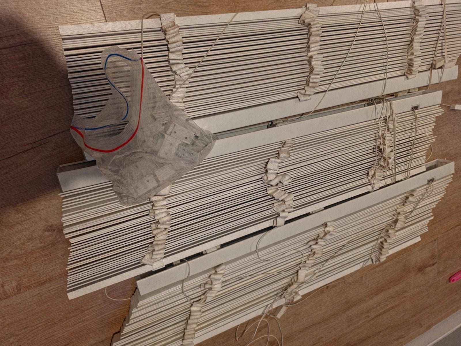 Houten jaloezieën 100x180 cm, Ophalen, Jaloezie, Gebruikt, Inclusief montageonderdelen