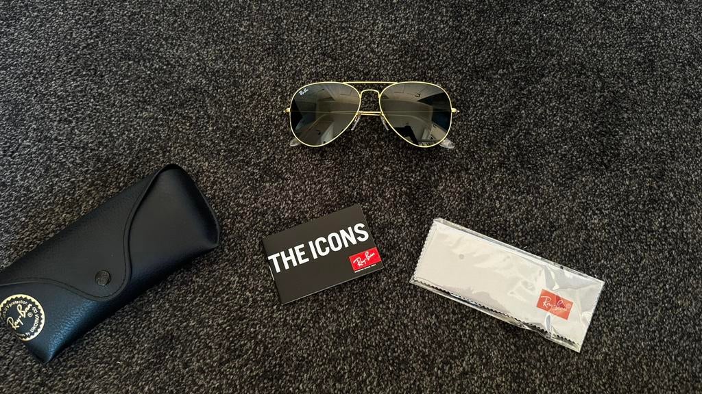 Ray-Ban Aviator Goud/zwart, Zonnebril, Geel, Nieuw, Ophalen of Verzenden