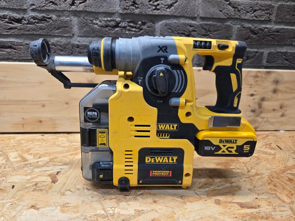 DeWalt DCH273 Boorhamer met stofafzuiging 18V XR 5Ah, Boor- en/of Breekhamer, Ophalen of Verzenden, Variabele snelheid, Gebruikt