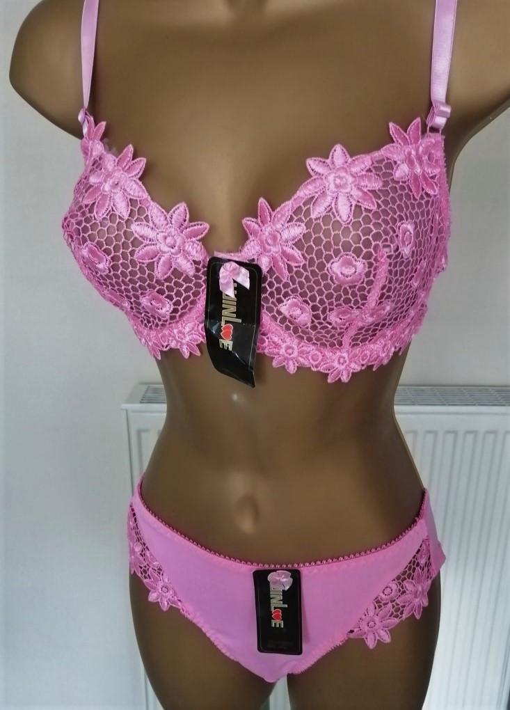 Chique Fuchsia / Donker Roze BH met Slip voor D Cups, Ophalen of Verzenden, Roze, Setje