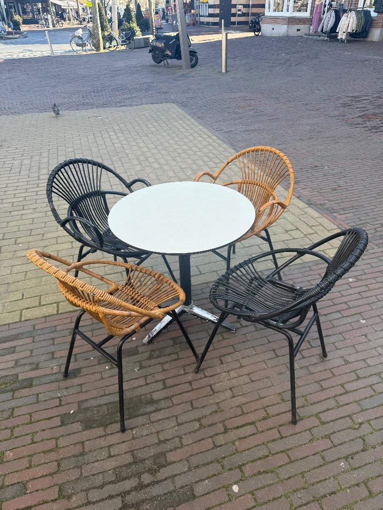 Rotan Terras set, Ophalen, Gebruikt, Rotan, Stapelbaar