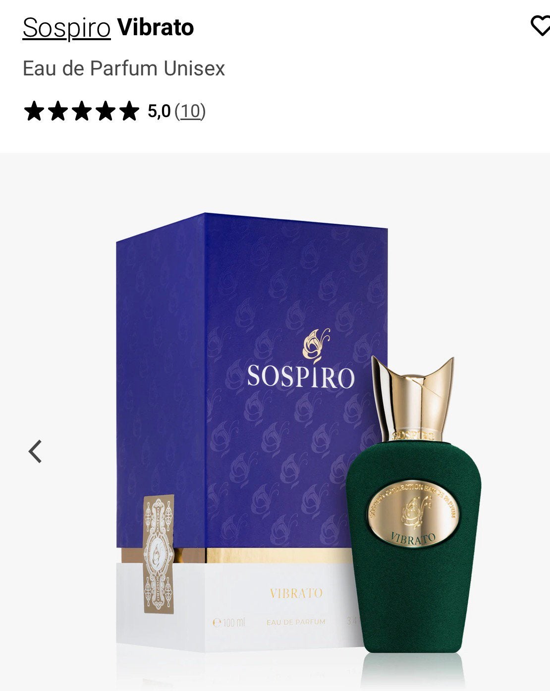 Sospiro Vibrato Eau de Parfum 100 ml, Ophalen of Verzenden, Nieuw