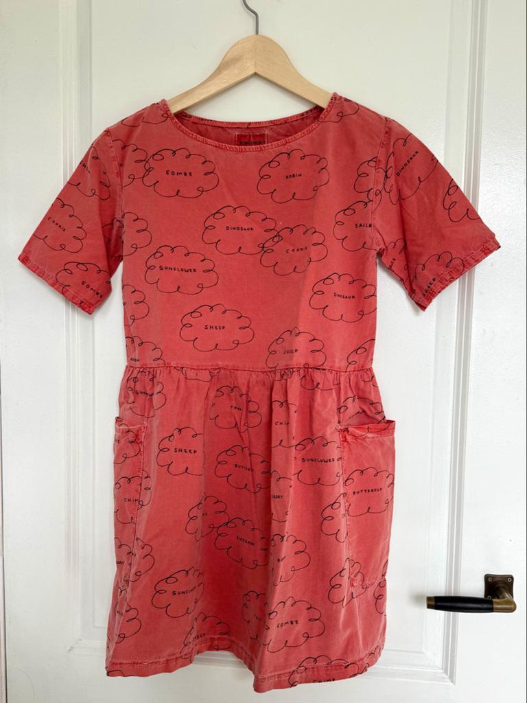 Bobo Choses jurk met wolkenprint - maat 134 (8-9 jaar), Ophalen of Verzenden, Gebruikt, Meisje, Jurk of Rok