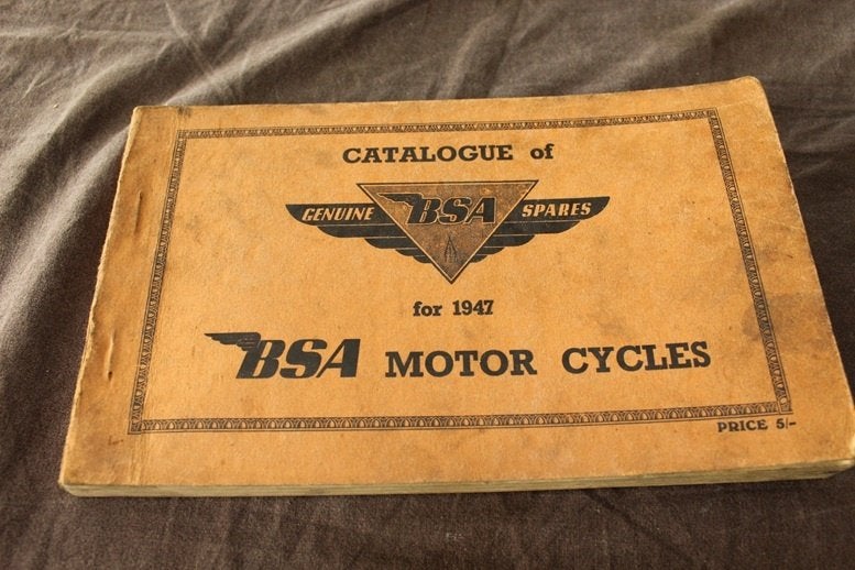 BSA 1947 motorcycle parts catalogue A7 M20 21 B33 34 31 C11, Ophalen of Verzenden, Overige merken
