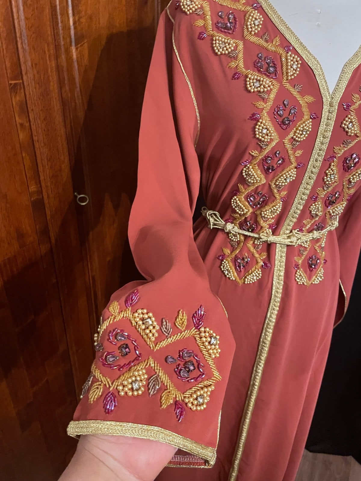 Prachtige Marokkaanse jurk/caftan - Maat 46/48, Kleding | Dames, Jurken, Ophalen of Verzenden, Zo goed als nieuw, Maat 46/48 (XL) of groter
