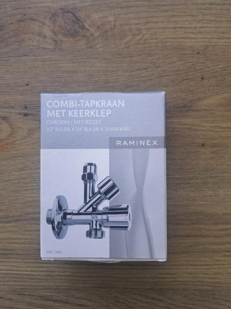 Raminex Combi-tapkraan met Keerklep Chroom (Nieuw), Doe-het-zelf en Verbouw, Ophalen, Nieuw, Chroom