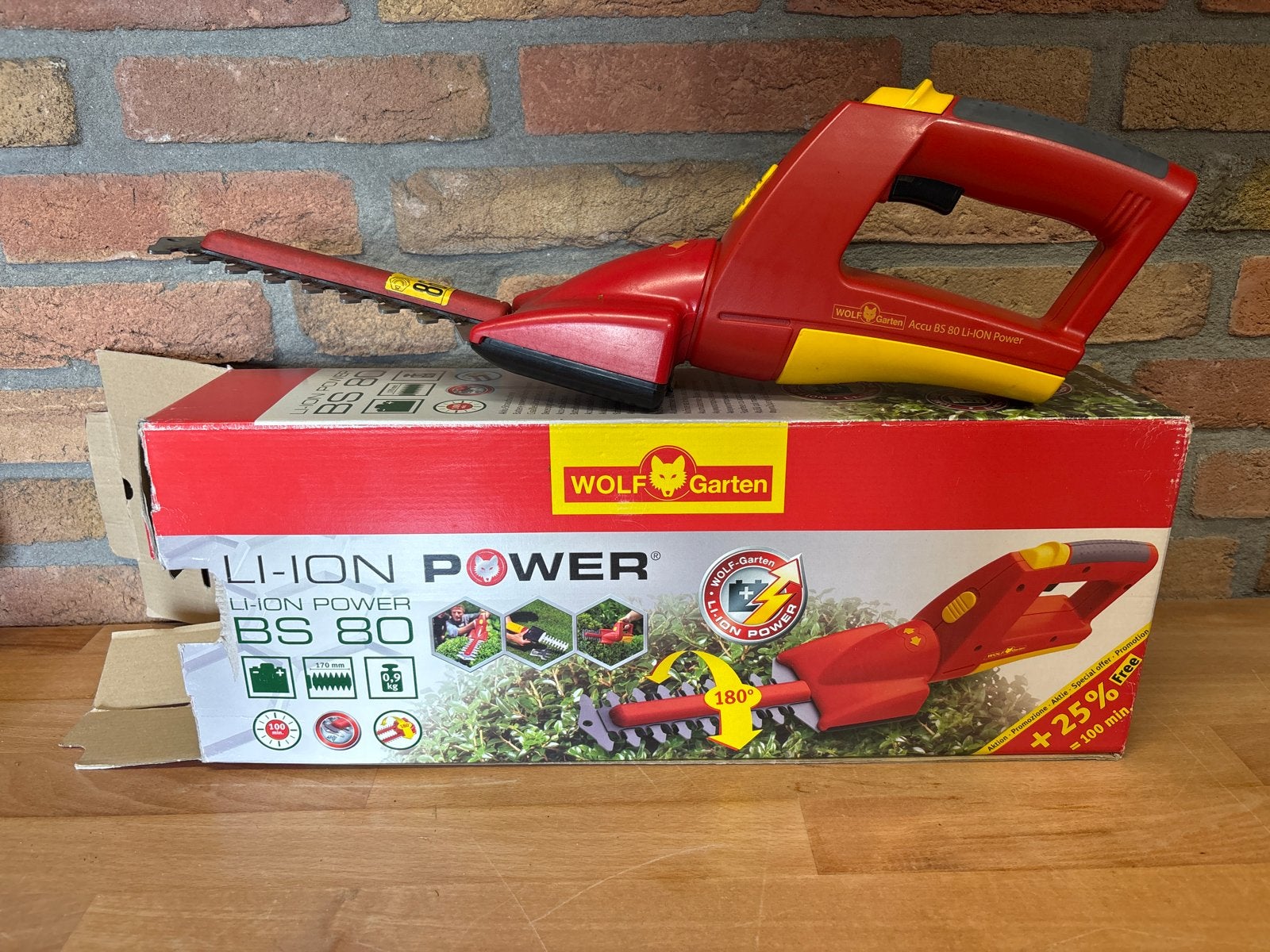 Wolf-Garten Accu BS 80 Li-Ion Power Heggenschaar, Ophalen of Verzenden, Zo goed als nieuw, Accu