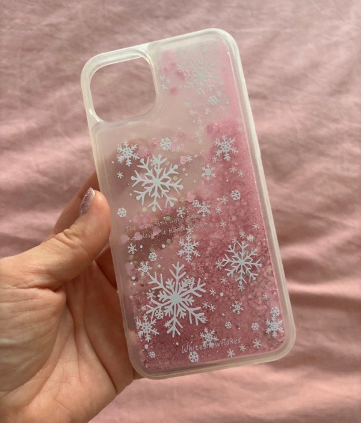 iPhone 15 Plus hoesje met bewegende roze glitters, Telecommunicatie, Kunststof, Nieuw, Hoesje of Tasje, Ophalen of Verzenden