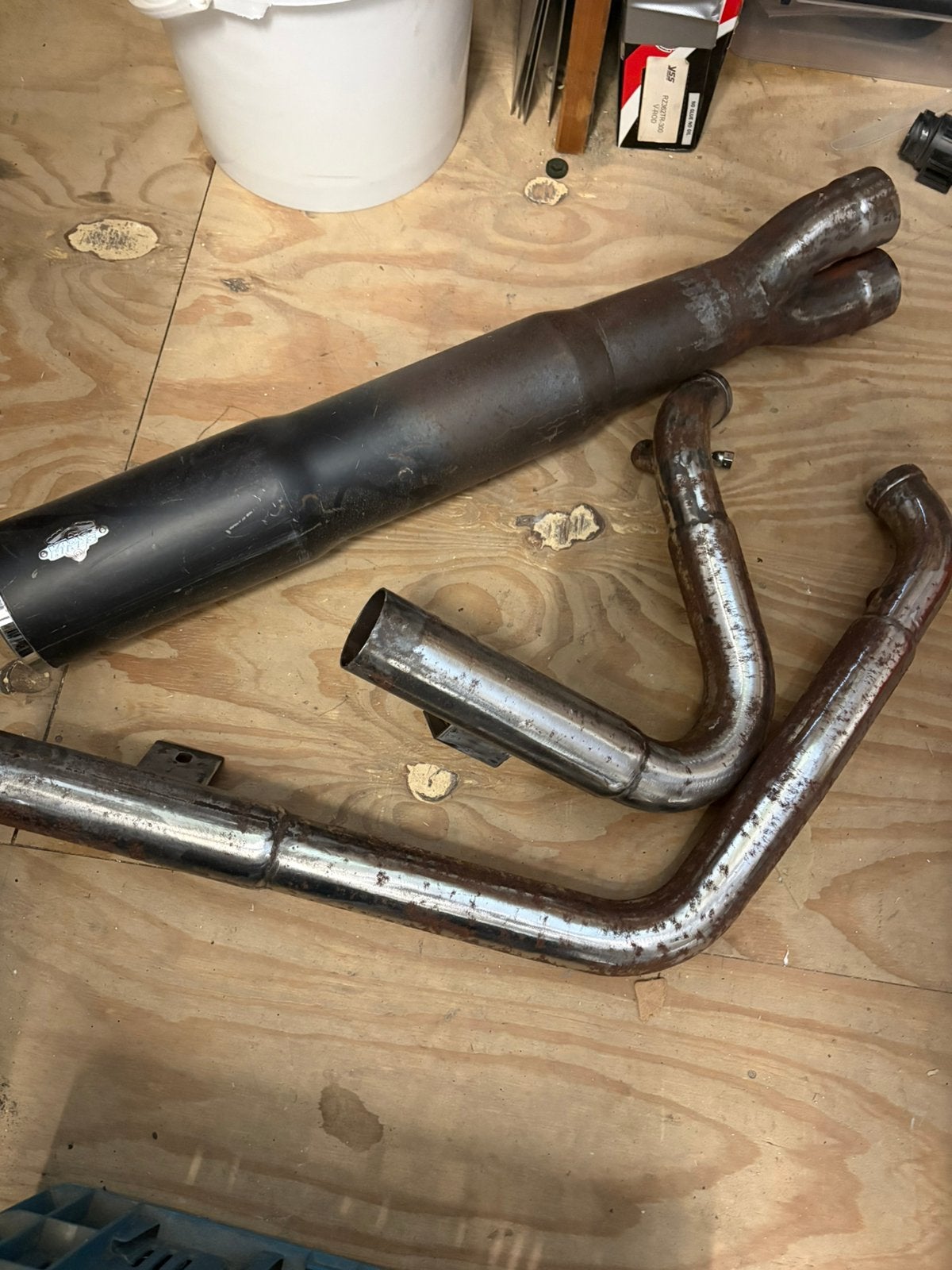 Vance & hines uitlaat 2 in 1 streetbob 2007, Motoren, Onderdelen | Harley-Davidson, Ophalen