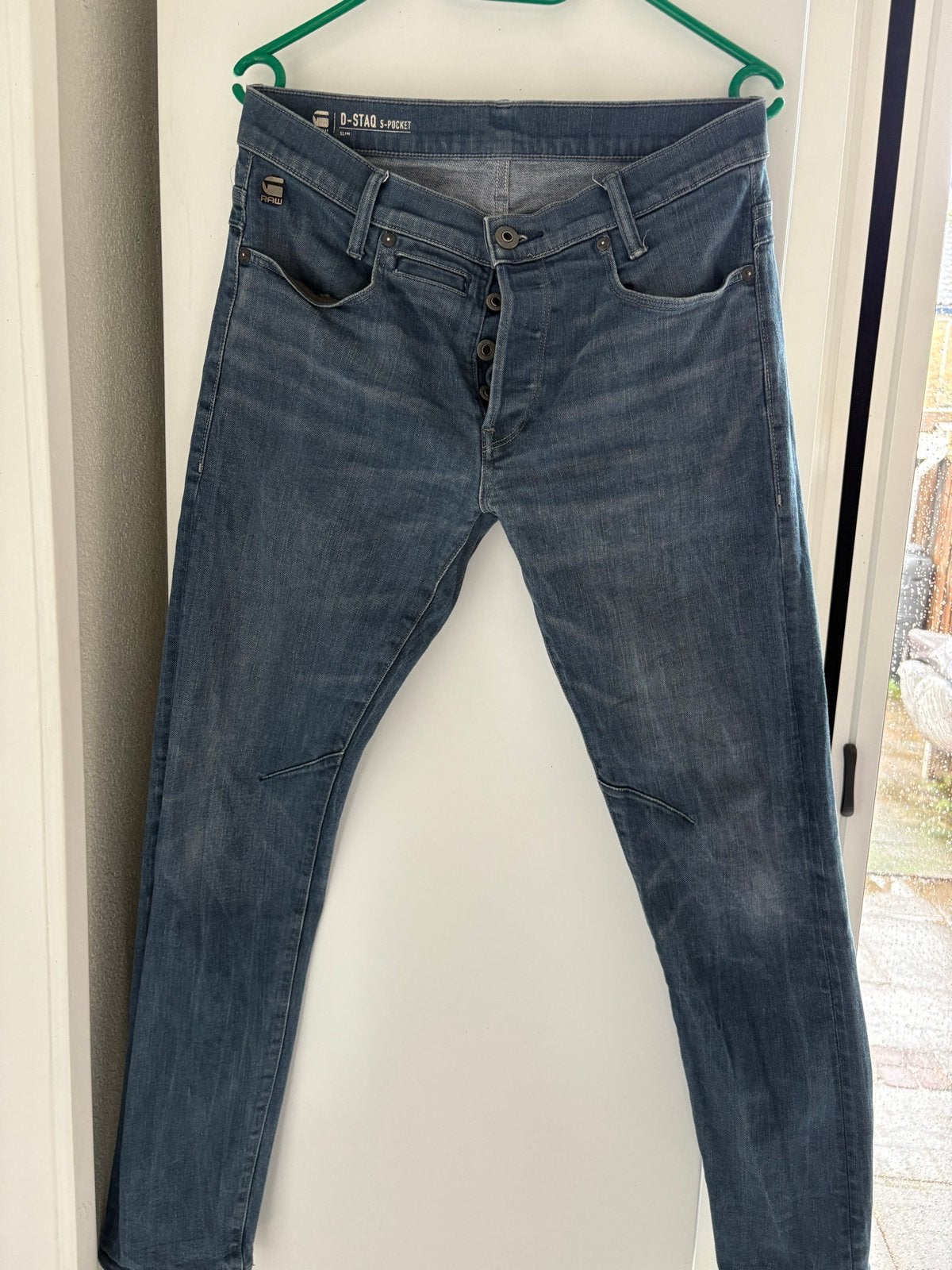 G-Star D-Staq 5-Pocket Slim Spijkerbroek W32 L34, Ophalen of Verzenden, Zo goed als nieuw, Blauw, W32 (confectie 46) of kleiner