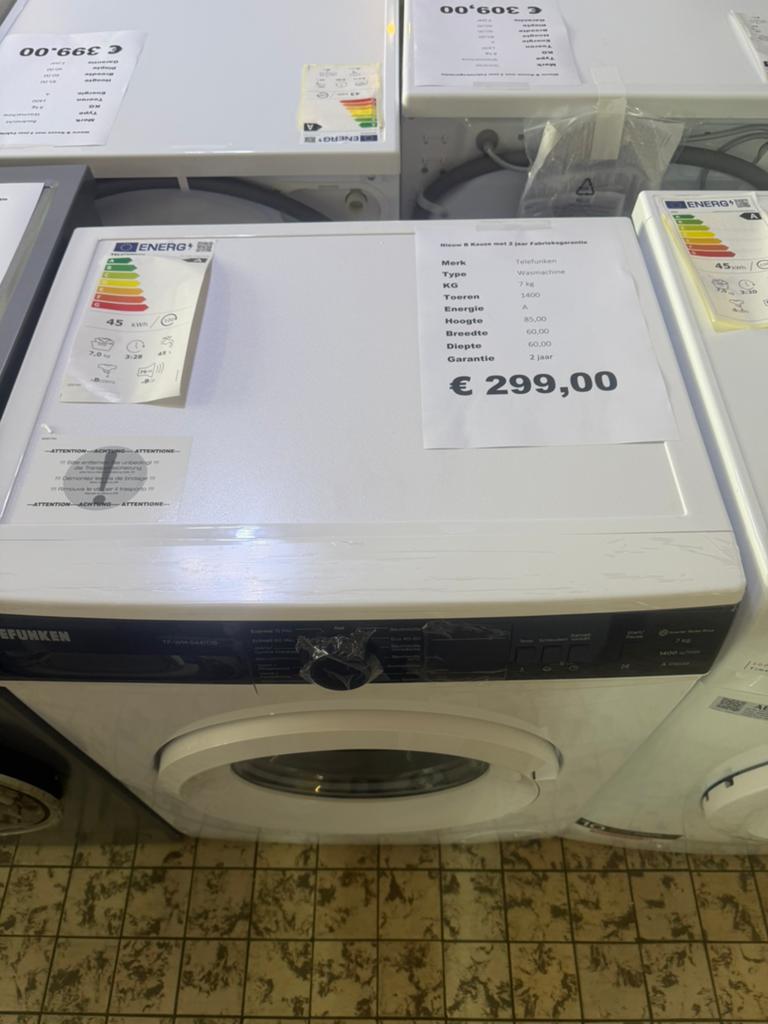 Telefunken wasmachine 7 kg 1400 toeren nieuw, Minder dan 85 cm, Tekefunken, Nieuw, Tekefunken