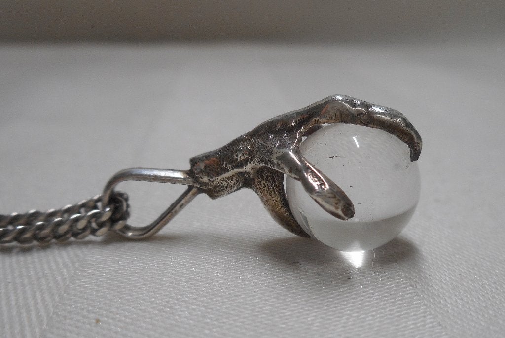Zilveren ketting met aparte hanger klauw nr.1048, Met hanger, Verzenden, Zo goed als nieuw, Zilver