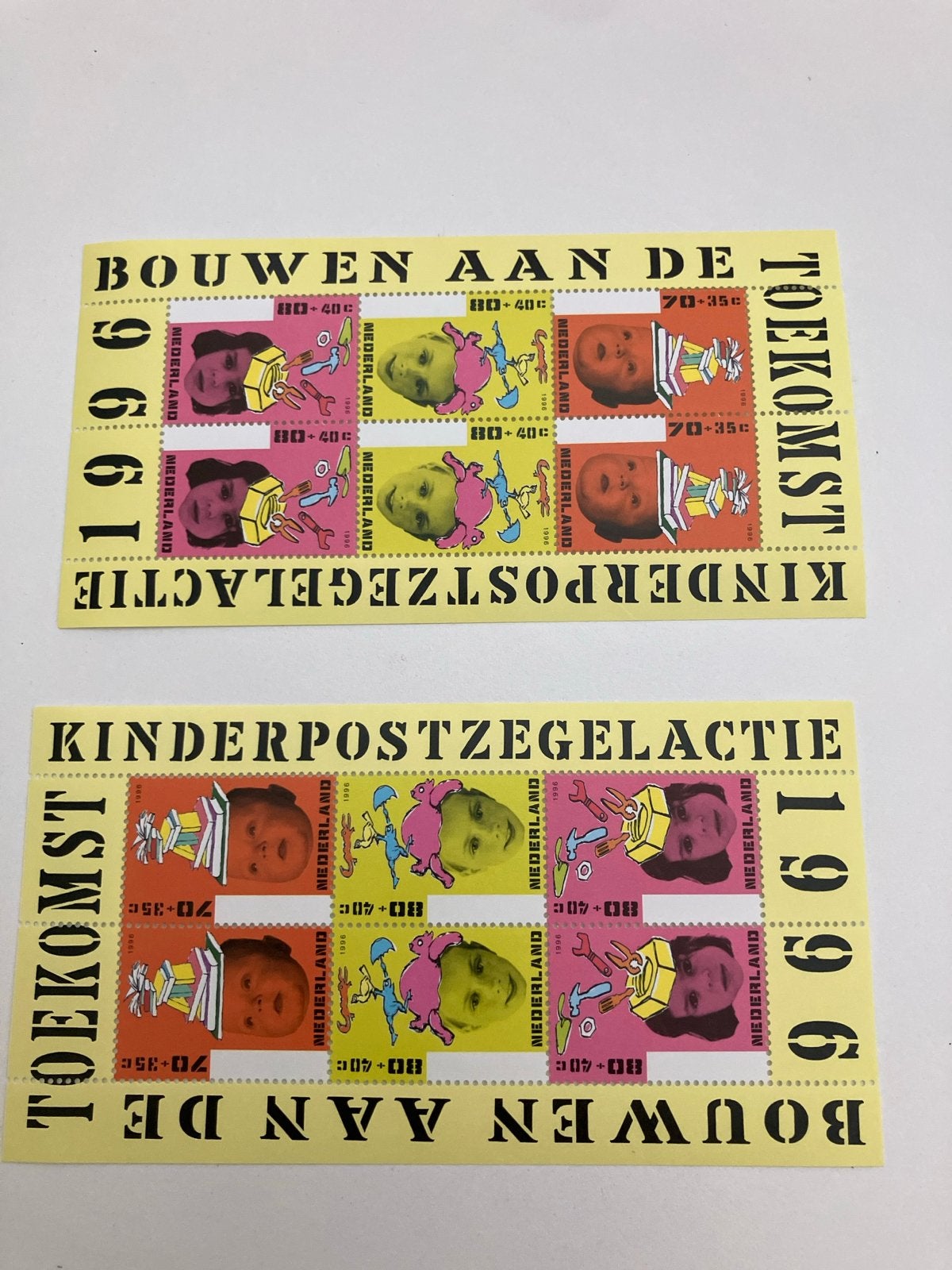 Kinderpostzegels 1996 - Bouwen aan de Toekomst (2 stroken), Ophalen of Verzenden, Na 1940, Postfris