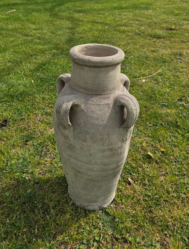 Vintage terracotta amfoor tuinvaas, Ophalen of Verzenden, Gebruikt
