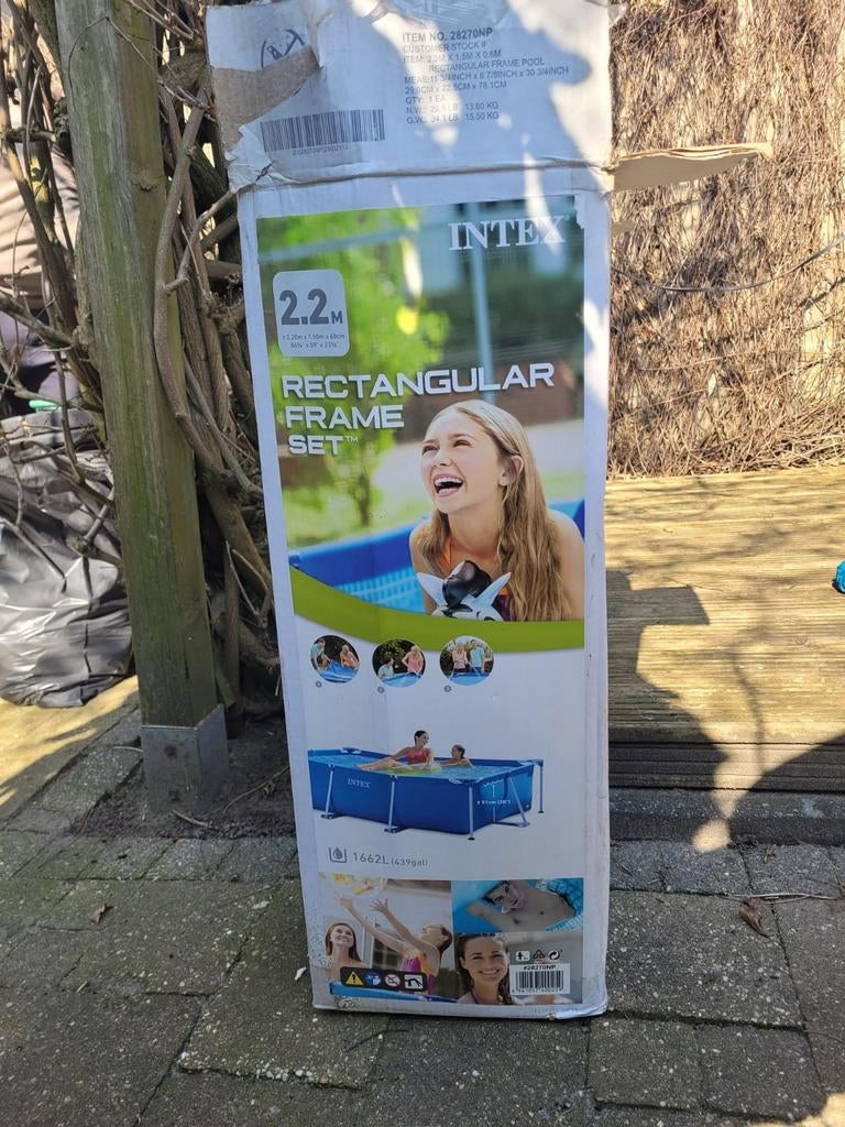 Intex zwembad 2.2x1.5x0.6, Ophalen, Minder dan 80 cm, Minder dan 200 cm, Opzetzwembad
