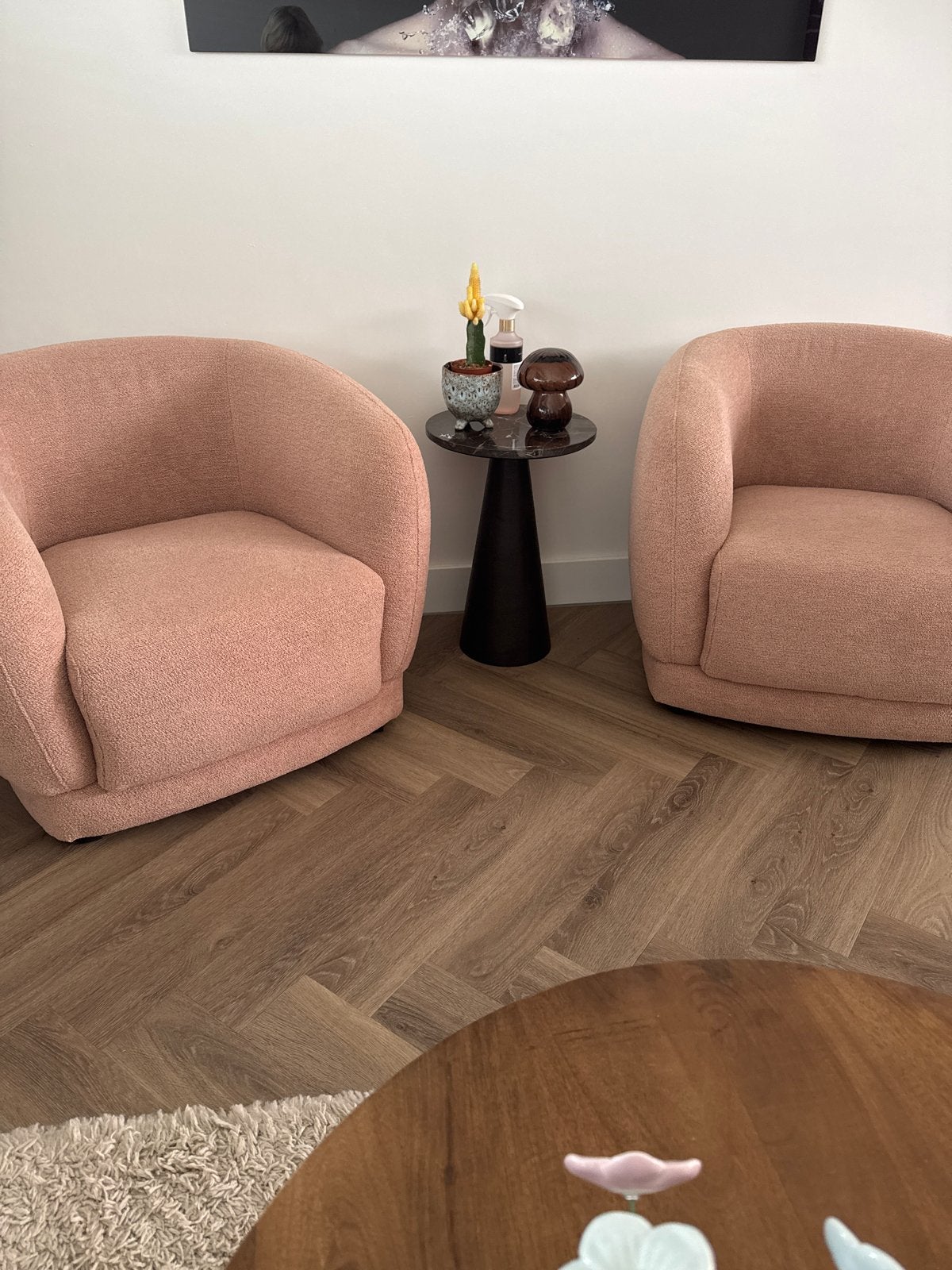 Twee roze fauteuils, zo goed als nieuw, Huis en Inrichting, Ophalen, Twee, Overige kleuren, Zo goed als nieuw